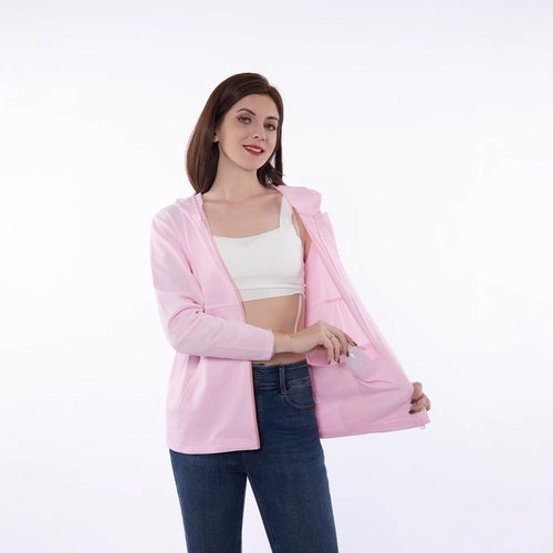 Casual zip-up hooded jacket for women with functional pockets and breathable fabric composition Amarae