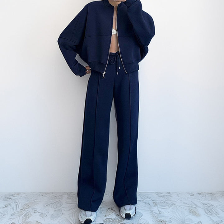 Ensemble sportif pour femmes avec fermeture éclair et jambes larges Chic & Stil