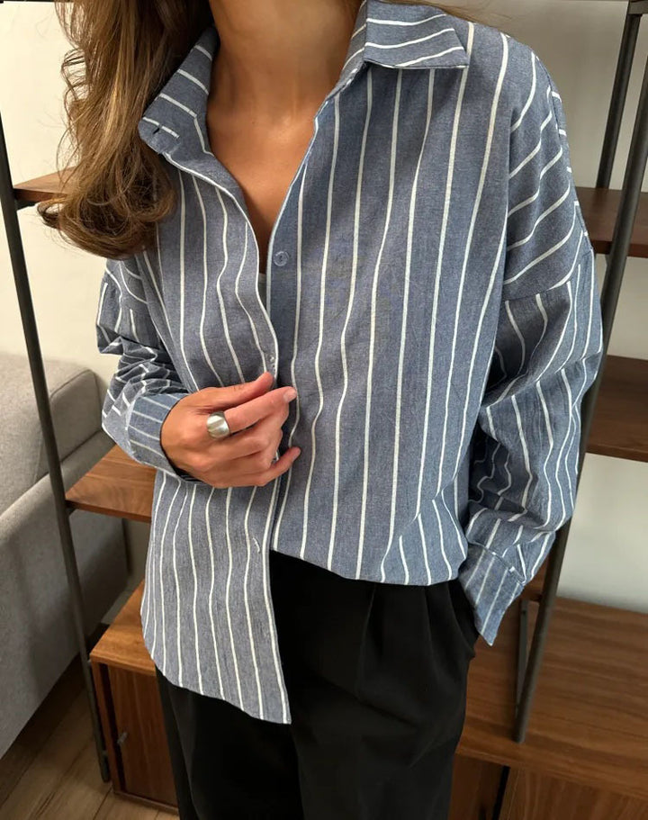 Casual cotton shirt for women with striped design and loose fit Lune London