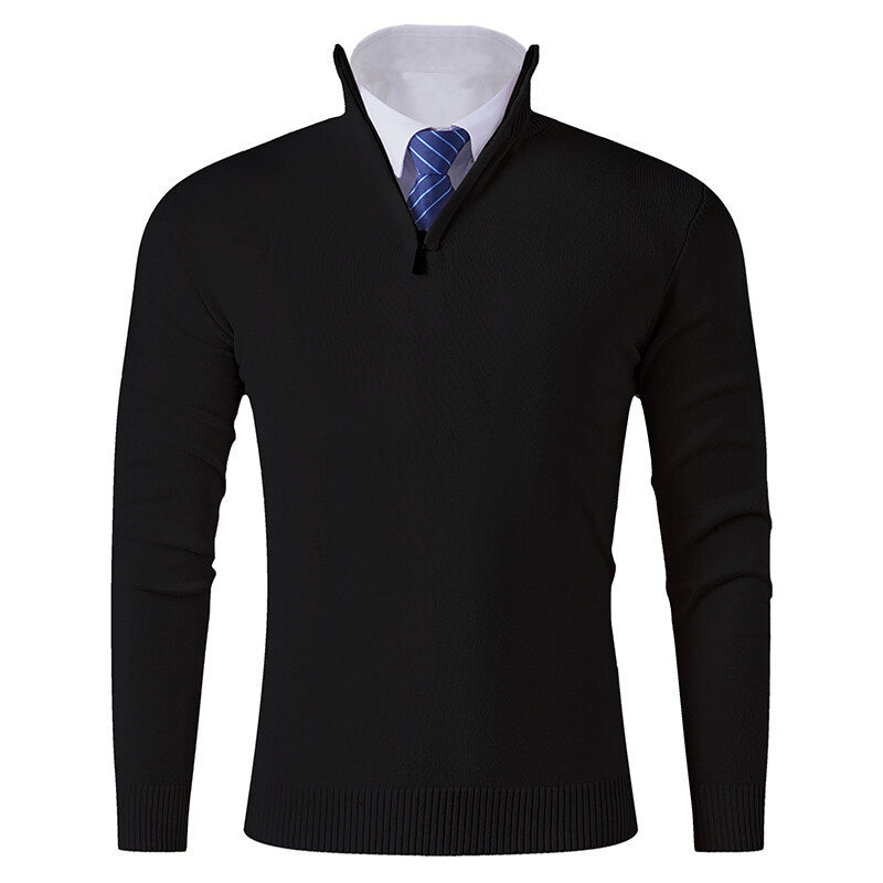 Men's knit sweater with modern zipper and elastic hem Lune London