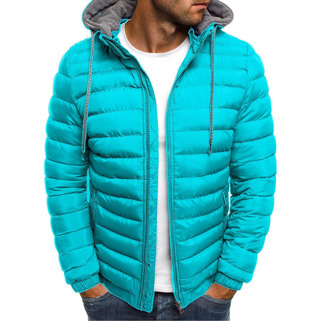 Men's quilted transition jacket with hood and practical zipper Amarae