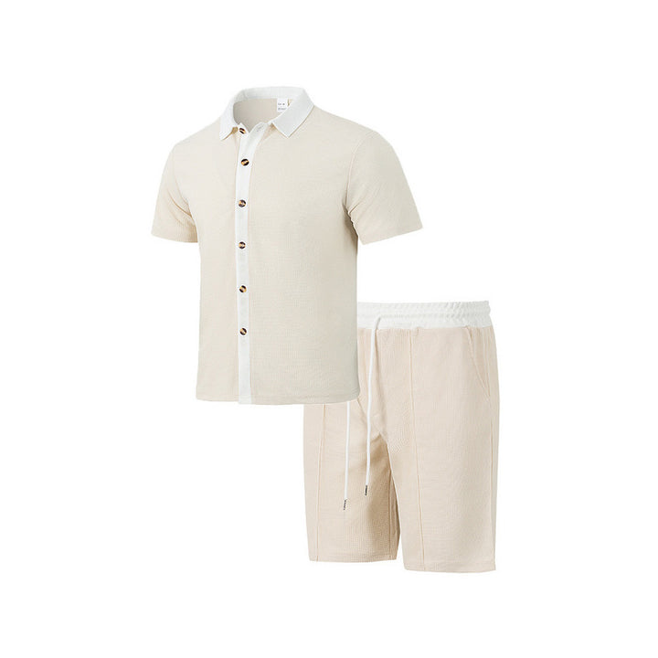 Casual men's short sleeve t-shirt and chic sport shorts set