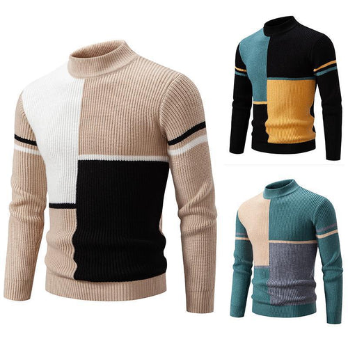 Trendy turtleneck sweater for men with graphic cable pattern Amarae 1758205596
