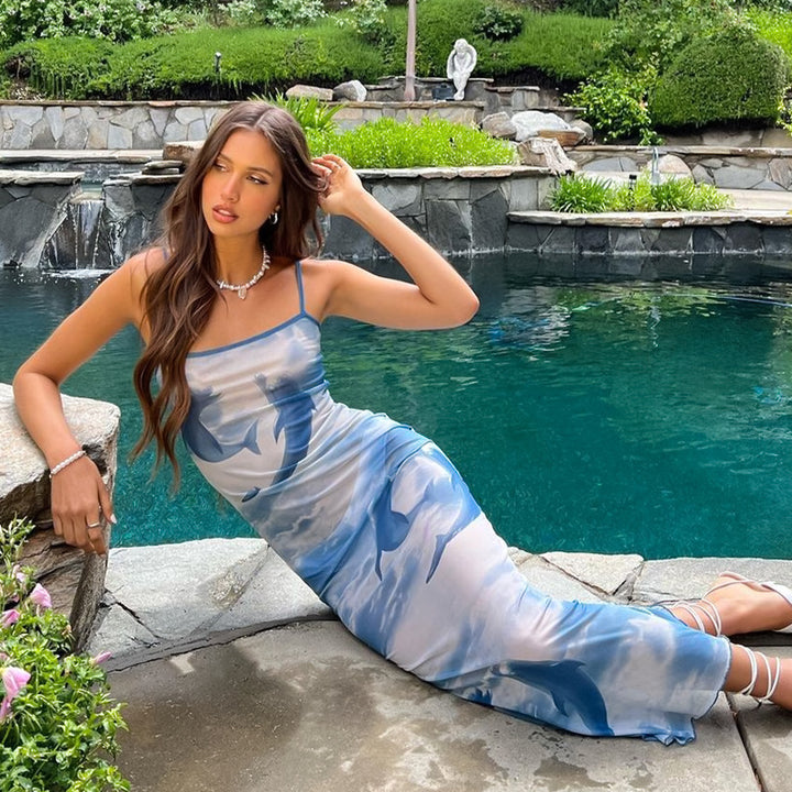 Lune London Artistic Tie-Dye Maxi Dress for Women