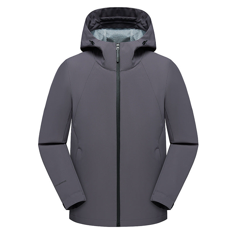 Men's three-layer softshell hooded jacket with seam-sealed weather protection membrane and ergonomic cut Amarae