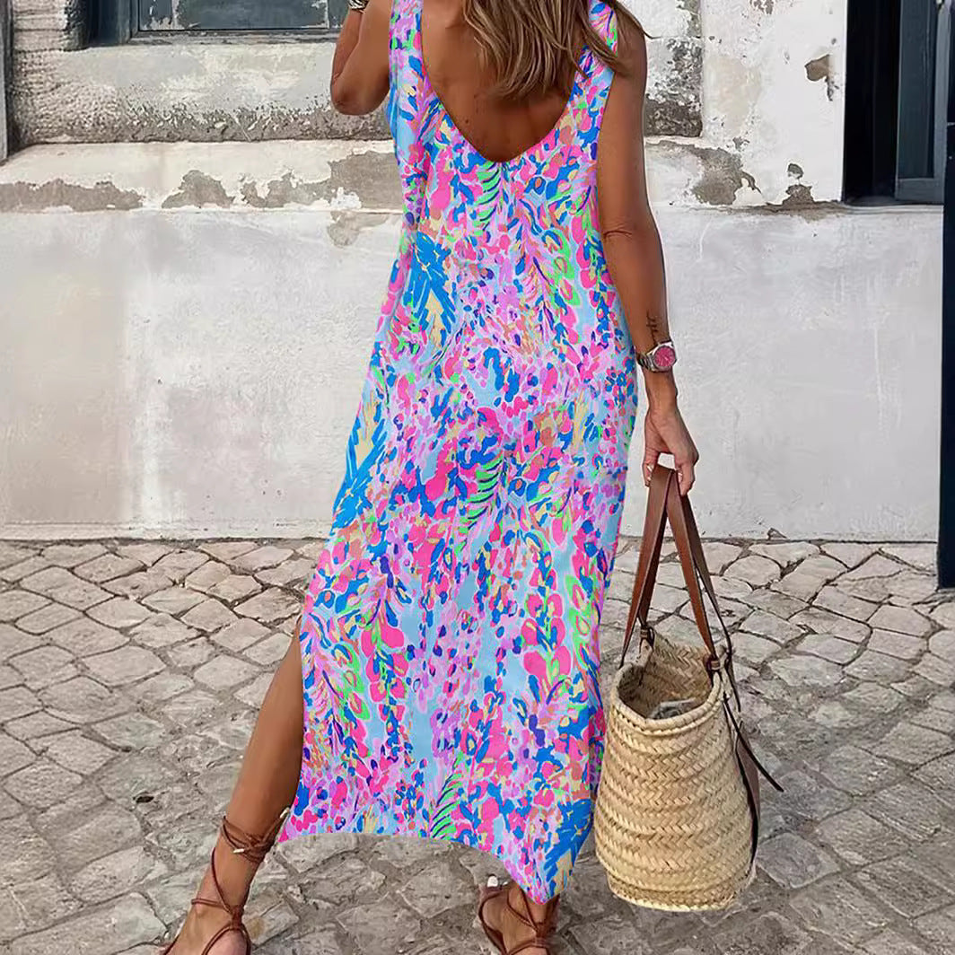 Maxi dress for women with floral pattern and relaxed fit Lune London