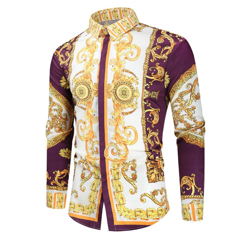 Luxury shirt for men with an impressive baroque pattern Amarae