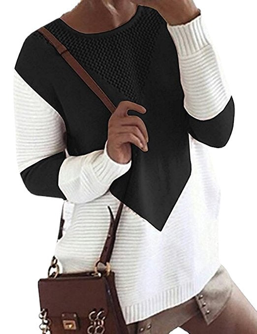 Casual knitted sweater for women with geometric design Lune London
