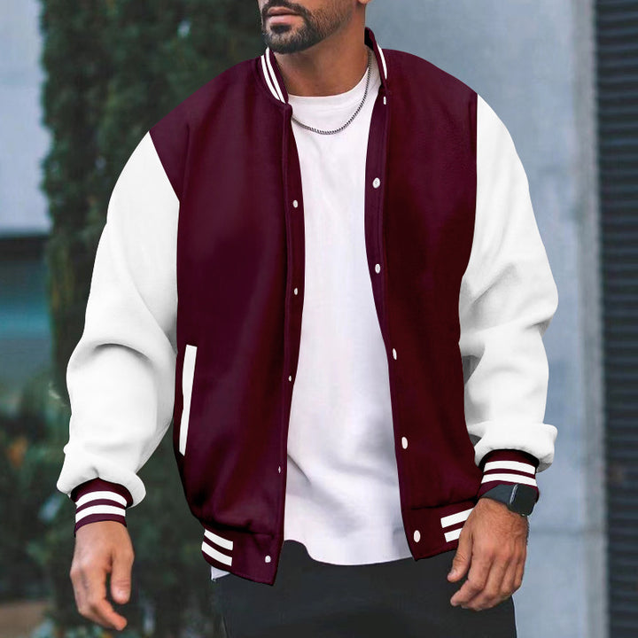 Men's college jacket with contrasting sleeves and classic cuffs Chic and style