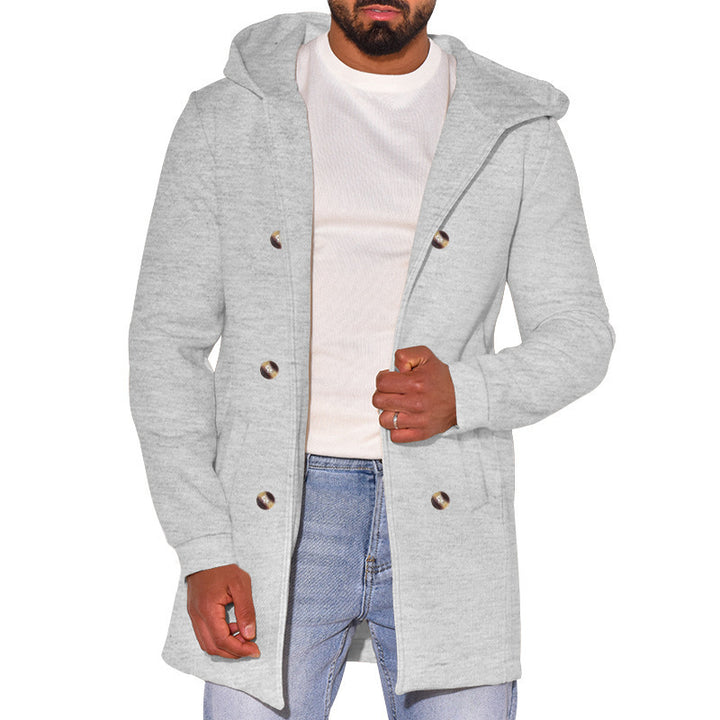 Trendy coat for men with removable hood and double-breasted buttons Lune London