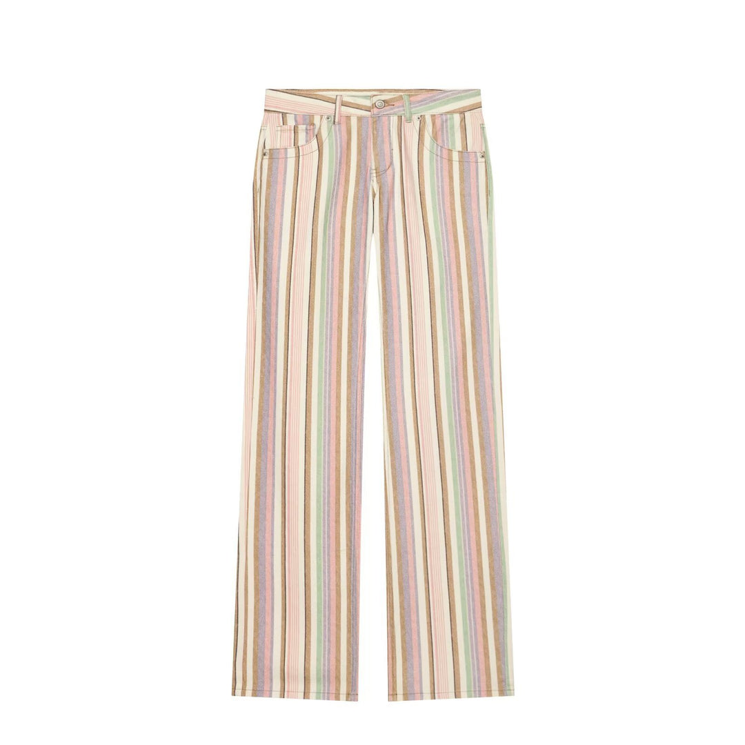 Ladies Wide High-Waist Jeans with Long Stripe Pattern Amarae