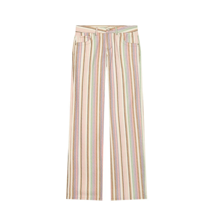 Ladies Wide High-Waist Jeans with Long Stripe Pattern Amarae