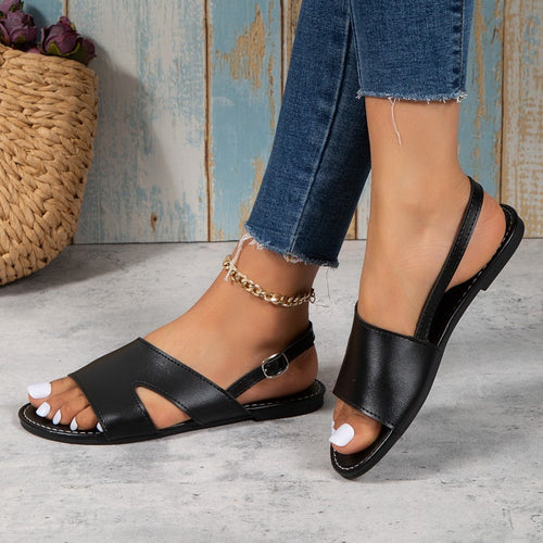 Elegant heeled sandals for ladies with open heel and adjustable strap Amarae