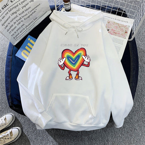 Women's hoodie with colorful heart design Chic & Stil