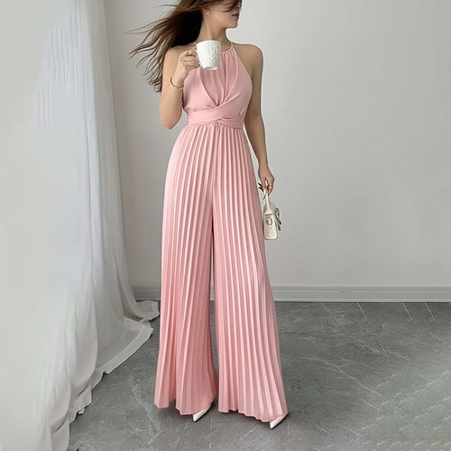 Combinaison plissée pour femmes avec décolleté profond et tailleur Chic & Stil