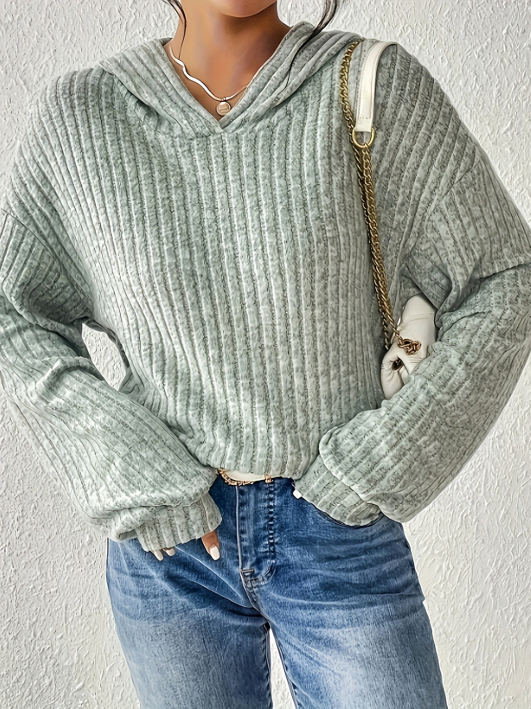 Ladies ribbed texture hoodie Amarae