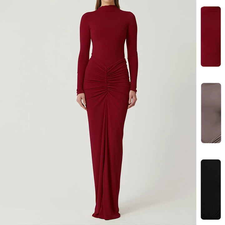Robe Maxi Élégante pour Femmes avec Coupe Ajustée et Décolleté Profond Chic & Stil