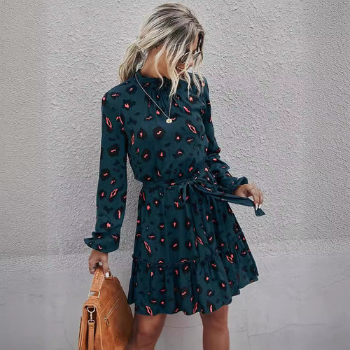 Chic Floral Ruffled Mini Dress for Women