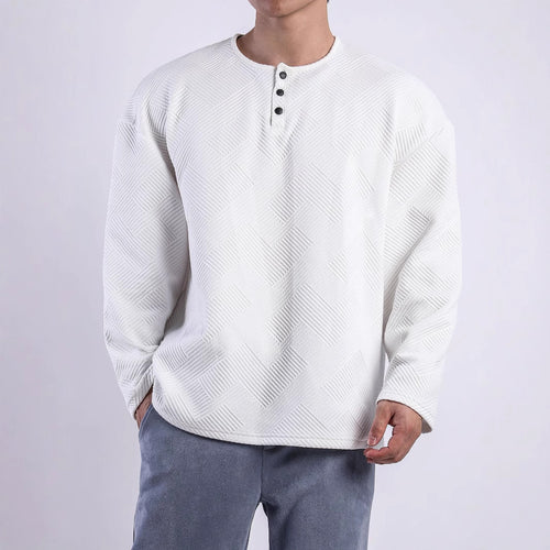 Long sleeve shirt for men with button-down collar and structured pattern Amarae