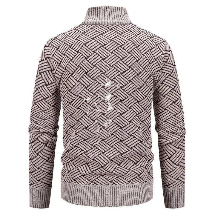 Men's knit jacket with modern plaid pattern Lune London