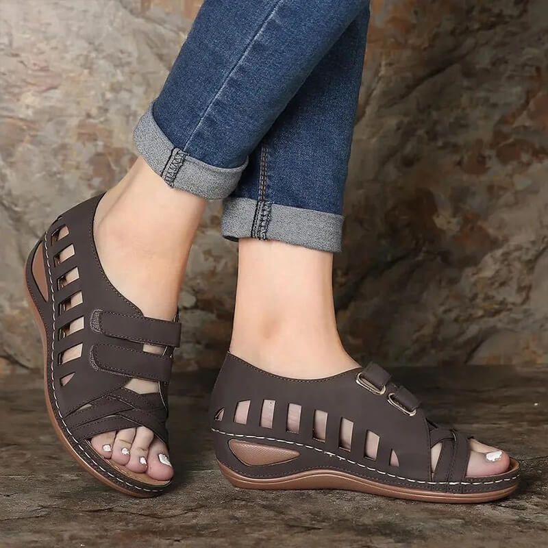 Comfortable wedge sandals for women with adjustable straps and an ergonomic sole Lune London