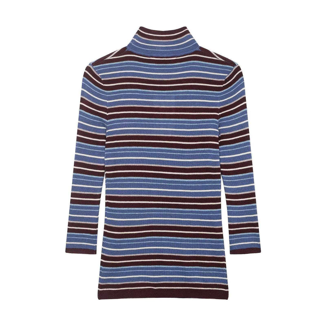 Pull à col roulé pour femmes avec un design rayé à la mode Chic & Stil