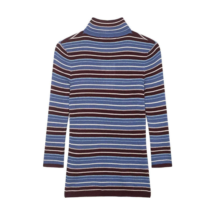 Pull à col roulé pour femmes avec un design rayé à la mode Chic & Stil