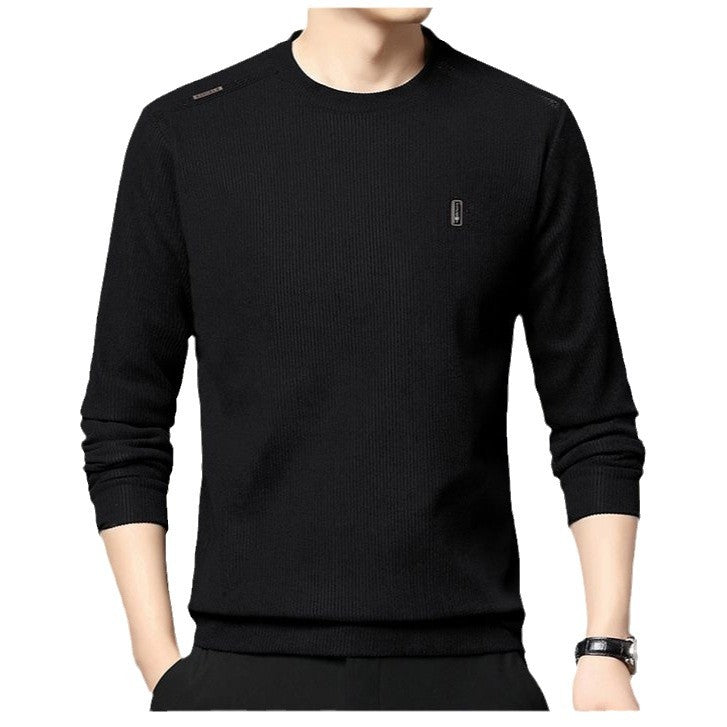 Modern pullover for men with round neck, featuring ribbed structure and stylish contrasting collar Lune London