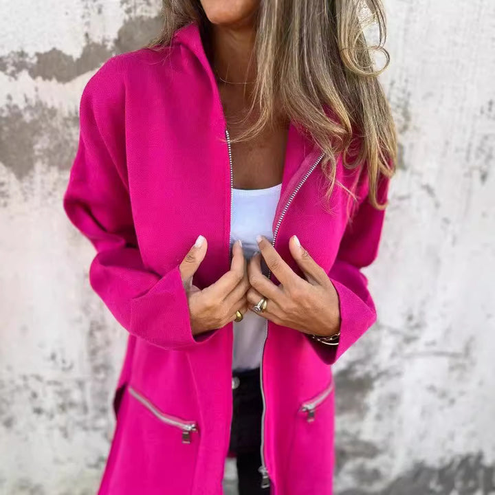 Casual and elegant women's jacket with zipper Amarae