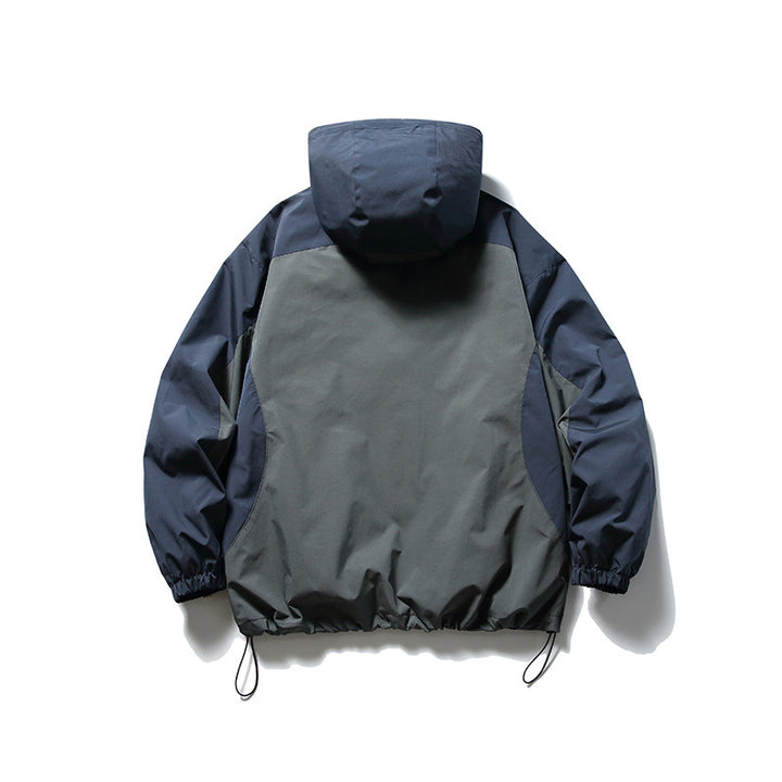 Unisex Technical Hooded Overjack in Boxy Cut with Drawstring Hem Amarae