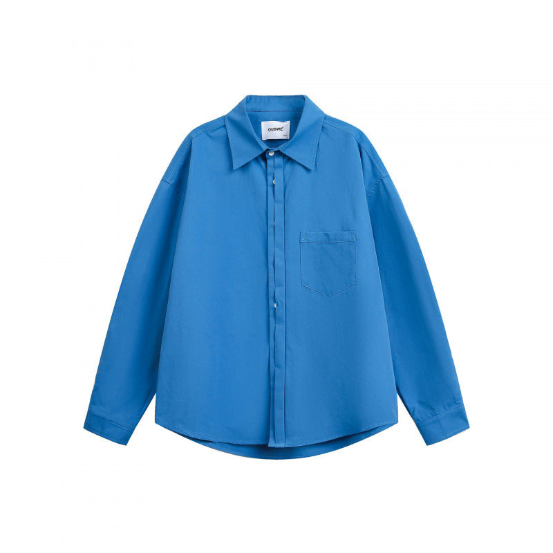 Unisex Oversized Shirt with concealed button placket and chest pocket Amarae
