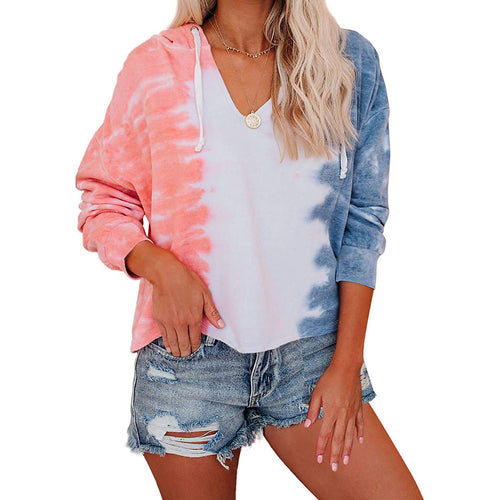 Casual hooded sweatshirt for women with a modern tie-dye design Amarae