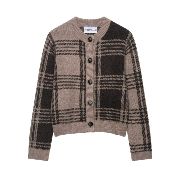 Ladies Lune London Checkered Knit Jacket