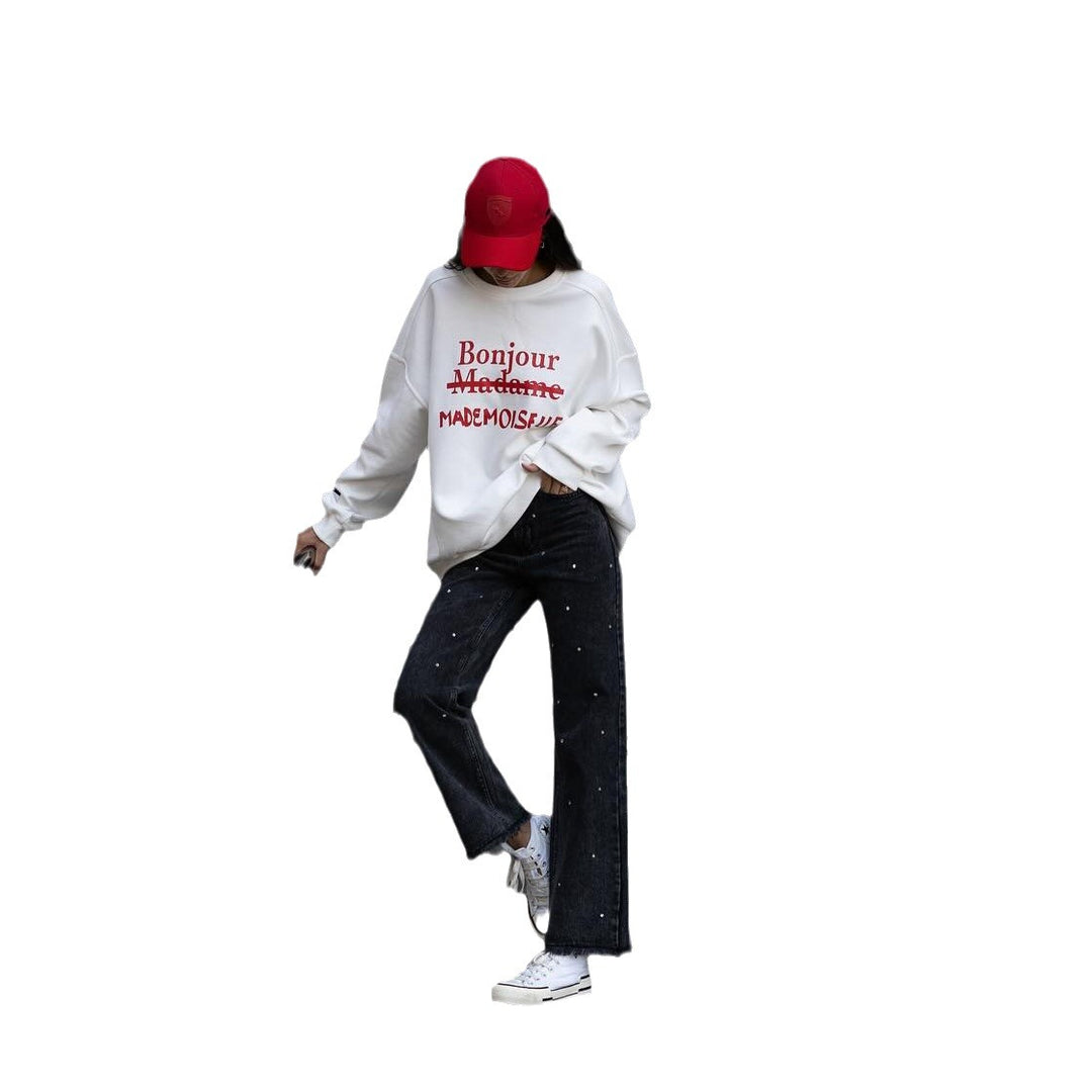 Casual sweatshirt for women with creative inscription Amarae