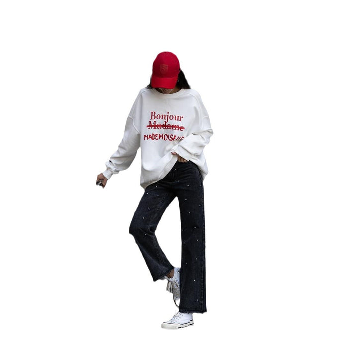 Casual sweatshirt for women with creative inscription Amarae