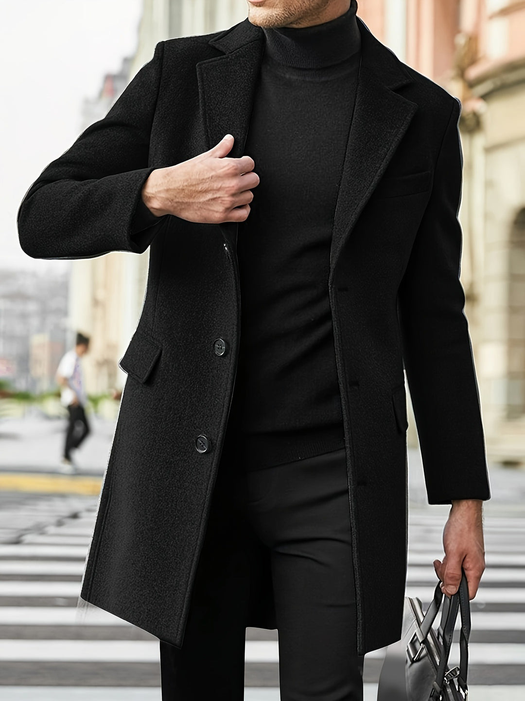 Elegant winter coat for men with classic lapels Lune London