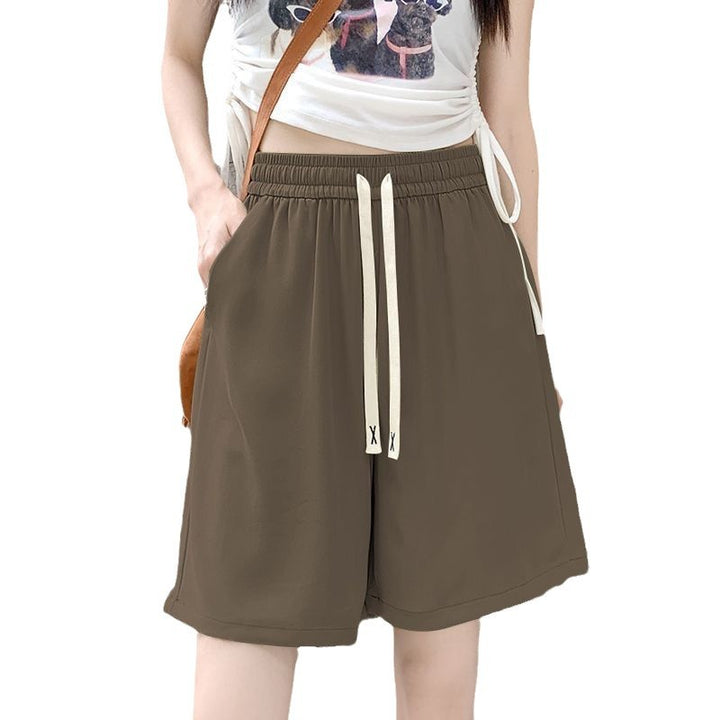 Women comfortable sports shorts with elastic waistband and decorative drawstring Lune London