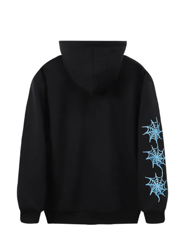 Ladies hoodie with creative spider web design Lune London