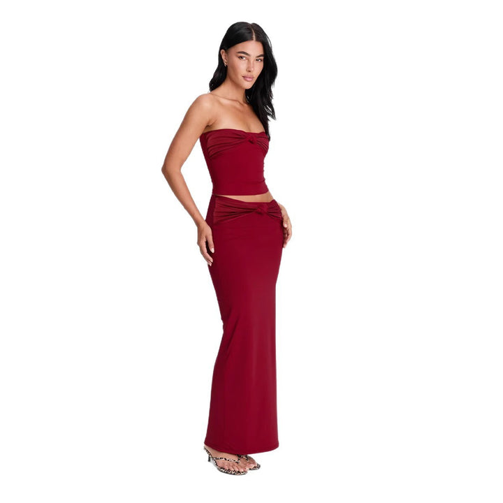 Women Crop Top and Skirt Set Lune London