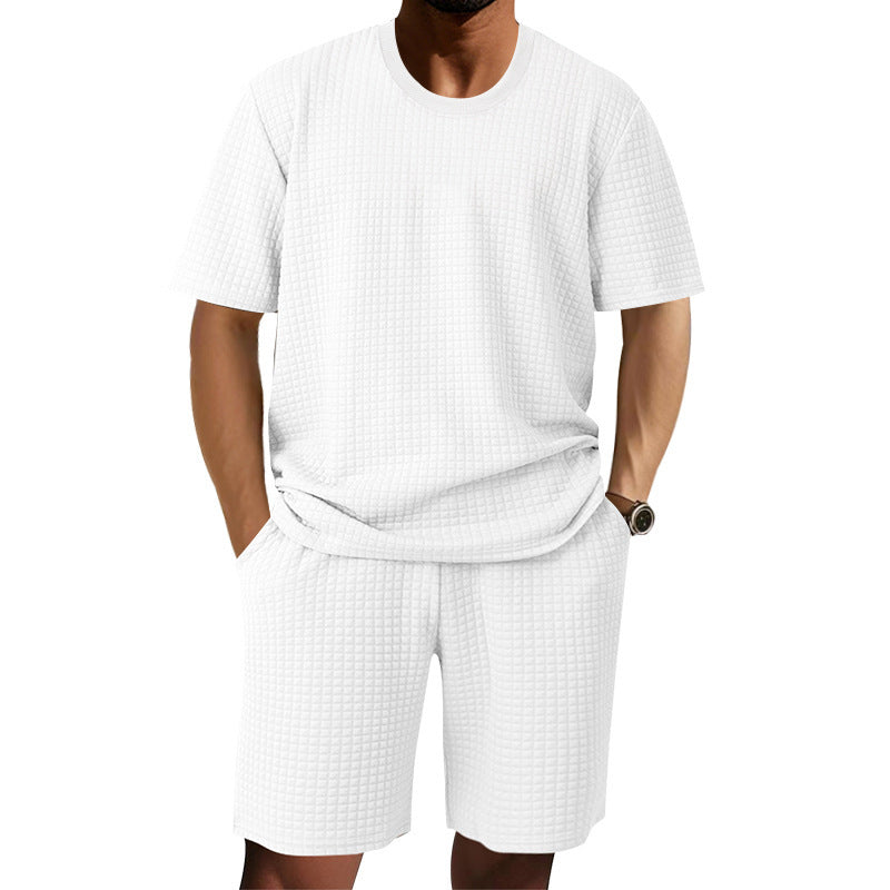 Casual short-sleeved men's set with structured design and practical pockets Amarae