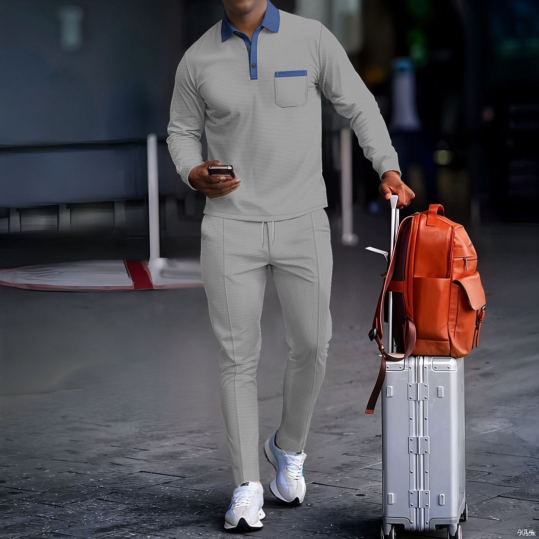 Elegant men's leisure set with polo and comfortable jogging Amarae