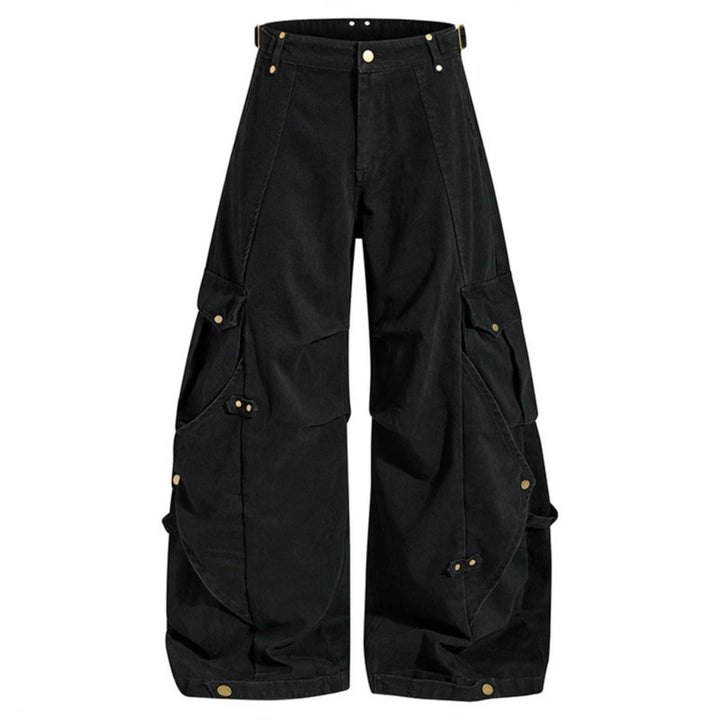 Women wide cargo culotte pants with adjustable straps, large flap pockets, and balloon silhouette Amarae