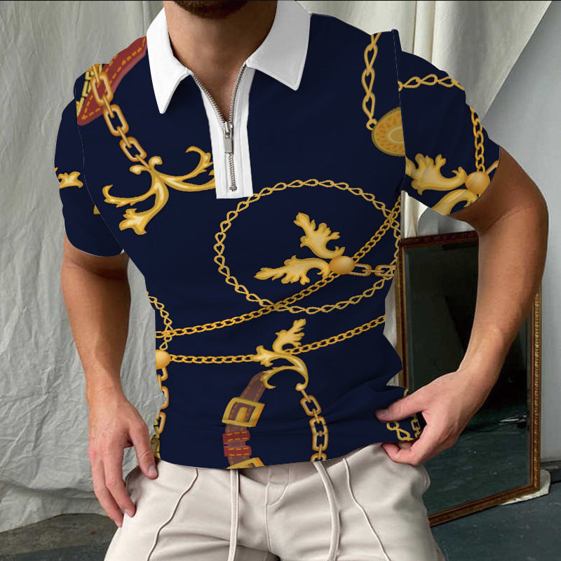 Lune London elegant short-sleeved checkered polo shirt for men