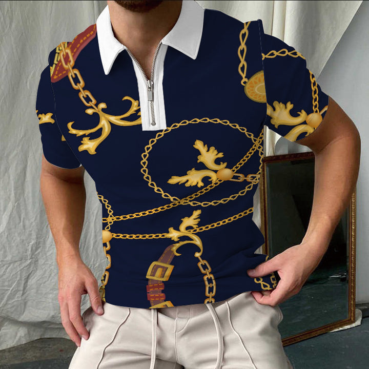 Lune London elegant short-sleeved checkered polo shirt for men