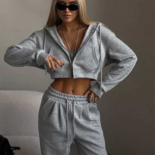 Women's Cropped Hoodie and Comfortable Jogging Pants Set Amarae