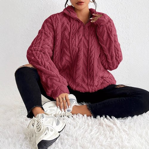 Oversized knitted polar fleece sweater Amarae