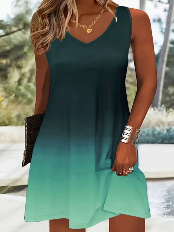 V-neck A-line dress Chic und Style for women Leisure