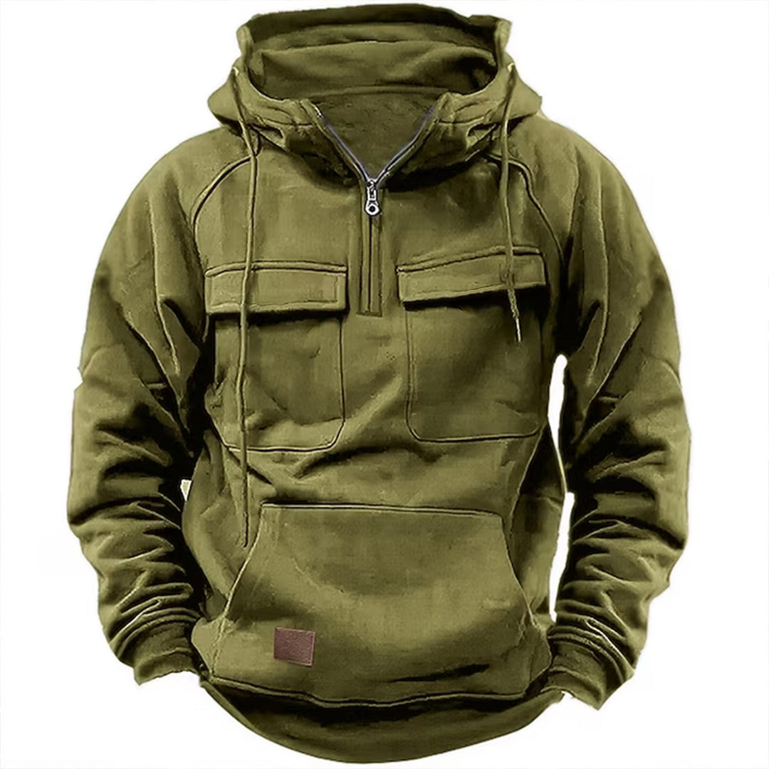 Men's stylish hoodie with functional pockets and modern zipper Amarae