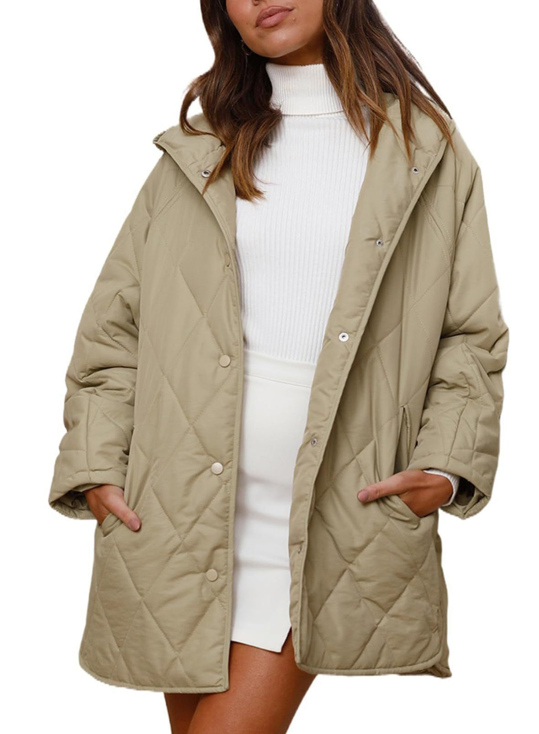Lune London Women’s Quilted Winter Jacket with Hood