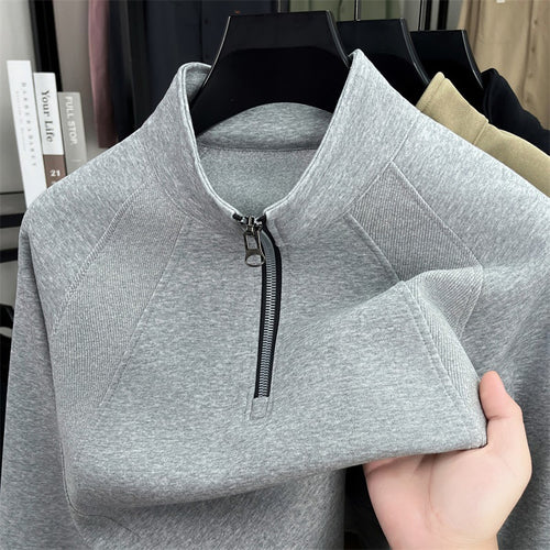 Trendy knitted sweater for men with high collar and zipper Amarae